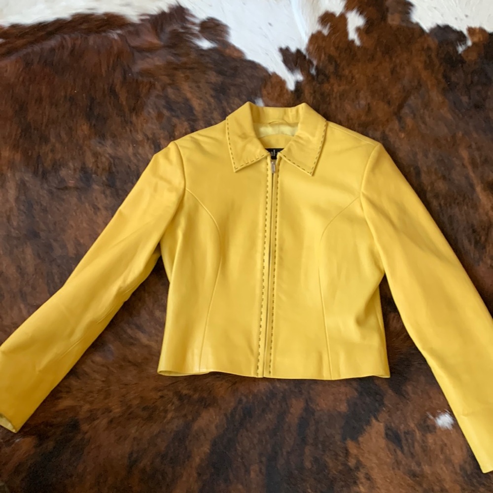 Yellow leather jacket